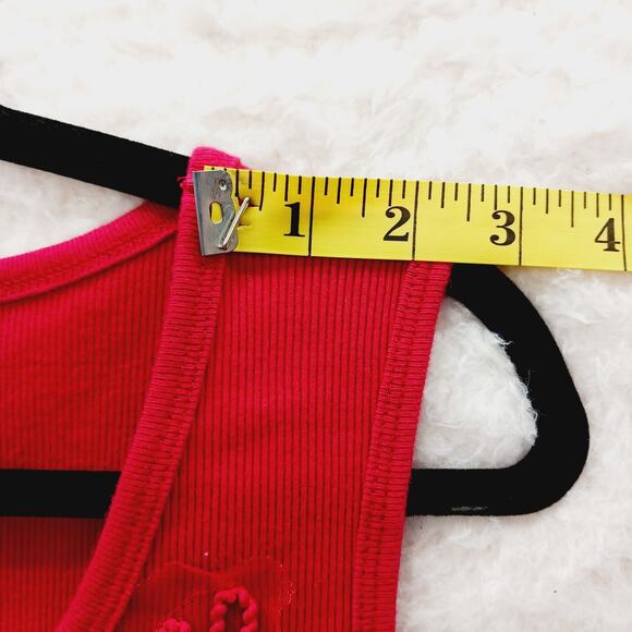 Blouse Size P Christmas Red Overlay Whimsycore Going-Out Top Maximalist Resort - Picture 6 of 10